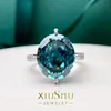 Wedding Rings 12 HighGrade Dark Green Large Diamond Index Finger Ring For Female Fashion Personality 231120