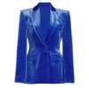Kvinnors jackor i höst och vinter kvinnor kläder sammet blazer blå rockar modejacka mini klänning traf 231120