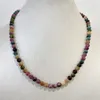 Ketten Luxus Brasilien Candy Turmalin Halskette Bunte Naturstein Schmuck Elegant Exquisite Perlenkette Choker Collier