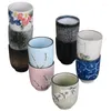 Bardak tabaklar Japon çay bardağı su kupa elle boyanmış seramik kiraz çiçeği yaratıcı kaba kahve