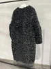 女性の革の羊の巻き毛の毛皮100匹のファッション2024冬1026