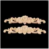 Decorative Flowers 12 Pcs Wood Carved Long Onlay Applique Unpainted Rose Flower Door Home Decor European Style 2Pcs 20x5Cm & 10Pcs 8x8Cm