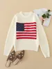 Women's Sweaters Women's Suede Sweater Women's Tight Fit US Flag Soft Sweater Autumn and Winter Knitted Long Sleeve Korean Oversized Sweater 231121