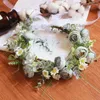 Dekorativa blommor Forest Style Flower Bride Wreath Headwear Wedding Dress Pography Po Shoot Green Plant Hair Accessories