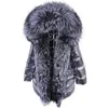 Vrouwen Down Parka Maomaokong 2023 Winter Luxe Echte Wasbeer Bontkraag Jas Vrouwen Capuchon Warme Puffer Jas Waterdichte Bovenkleding 231120