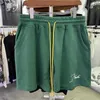 Roupas de grife shorts casuais curtos Rhude com cordão para rua alta marca da moda solta casual verão masculino feminino shorts americanos praia capri joggers roupas esportivas