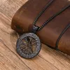 Colares de pingente Nordic Rune Colar Homens Viking Compass Escandinavo Jóias de Aço Inoxidável