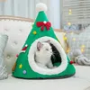 kennels pens Christmas Tree Cat Hut Durable Kitten Cottage Hideaway Cute Pet Cave Bed With Removable Cushion For Puppy Cats Pet Supplies 231120