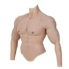 Forme mammaire réaliste faux sein costume musculaire avec bras ventre masculin Silicone faux poitrine Simulation artificielle Muscles Cosplay Muscle homme haut 231121