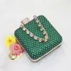 Dress Shoes Fashionable Design Nigerian Design Italian Women Shoes and Bag Set in Green Color Decorate with Rhinestone for Party 231121