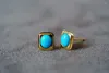 Stud Earrings JHY711 Solid 18k Gold Nature Blue Turquoise 6.1 4.9mm Studs For Women Fine Jewelry Birthday Presents