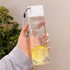 Tazas nueva botella de agua de plástico esmerilado cuadrado botella transparente portátil jugo de fruta a prueba de fugas deporte al aire libre viaje Camping botella Z0420