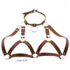 Ceintures M2EA cuir harnais soutien-gorge haut Punk Cupless BraChain corps bijoux poitrine support chaîne soutiens-gorge