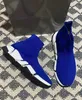 Bicolor Runners Luxury Sneakers Designers Womens Balenciagas Casual Shoes With Mid Boot Sole Speed ​​20 Walking Triple Balencigas Black White Blue Knit Soft 61H