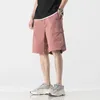 Survêtements pour hommes Elmsk Summer Loose Fashion Casual Big Pocket Shorts Rose Coréen Coton Zipper Corde Élastique Capris