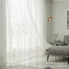 Rideaux de couleur unie pour salon, modernes, brodés en fil blanc, décoration de luxe personnalisée, imperméable à la lumière