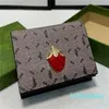 ウォレットデザイナーの財布女性ウォレットウォレットファッショナブルで汎用性の高いクラシックダブルレターパターンイチゴの財布