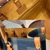 Designer Check Denim Bag Vintage Bolsas de Ombro Bucket Bag Chain Bag Speedy Bag Mulheres Tote Bags Canvas Bolsas De Couro Crescent Loop Underarm Bag Bolsas Shopping Bag