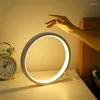 Lampade da tavolo 20CM Lampada a LED Camera da letto Scrivania circolare per soggiorno Comodino Touch Lampe De Chevet Decorazione rotonda per luce notturna