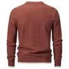 Men's Sweaters Men Plaid Winter Warm Brick Red Sweater Homme Pullover Bottoming Male Simple Casual O Neck Slim Fit Daily Clothing