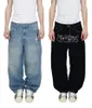 Женские джинсы Y2k с вышивкой, прямые, широкие мужские, уличная одежда в стиле хип-хоп, 2023, повседневные простые мешковатые женские с буквами Харадзюку