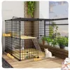 Porte-chats fer Art Cage maison intérieure Villa luxe respirant pour chats grand espace libre chaton multicouche litière maison