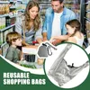 Depolama çantaları büyük katlanabilir alışveriş çantası yeniden kullanılabilir eko bakkal paketi plaj oyuncak omuz tote