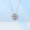 Äkta 925 Sterling Silver Jewelry Sun Flower Pendant Necklace Round Zirconia Diamond Necklace For Women Bridal D1038907465