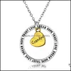 Pendentif Colliers Cadeaux personnalisés pour membres de la famille Sier Plaqué Coeur Amour Rêve Espoir Trust Cercle Collier Maman Grand-mère Fille Sist Otvuf