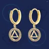 Dangle Earrings Turkish Evil Blue Eye Gold Color For Women Top Quality Good Lucky Hoop Modern Fashion Jewelry