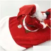 Cão vestuário natal animal de estimação cão vestuário gato trajes engraçado papai noel traje para gatos novidade roupas pug roupas drop entrega home dhf1o