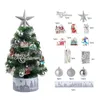 Décorations de Noël Décorations de Noël de bureau DIY Mini arbre de Noël avec lumières et ornements Boules de Noël T5EF 231120