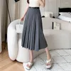 Rokken Dames Elegante Mode Grote Zoom Geplooide Lange Zwarte Rok Vrouwen Kleding Meisjes Koreaanse Chic Casual Faldas Largas Py9169-1