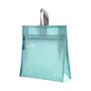 Kit da toilette 3 pezzi Borsa da spiaggia cosmetica lunga da viaggio in PVC color caramella modello verticale di grande capacità