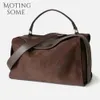 Evening Bags MS Luxury Leather Women Bags Crossbody Boston Bag Soft Frosted Cowhide Boston Handbag Autumn Daily Purses Casual Tote 231121