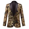 Party Show Sweat Suits For Men Blazers British Slim Fit Gold Fancy Sequin Liten Suit Coat American Casual Fashion Mans