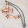 Keuken kranen antiek rood koper enkel gat dubbele handgreep zwenel badkamer wastafel bassin koud en watermixer tap kraan 2NF622