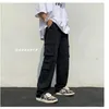 Men's Pants Black/white Casual Pants Men's Fashion Loose Straight Wide Leg Pants Men Streetwear Hip-hop Pocket Cargo Pants Mens Trousers 231120