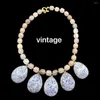 Chains 2023 Medieval Vintage Personality Fashion Temperament Outstanding Gentle And Elegant Milk Tea Color Bead Necklace