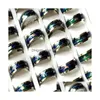 Bandringen Groothandel 30 stks 8mm Sier Mood Color Change Emotie 316L Roestvrij stalen sieraden vingerring Men Druppel