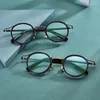 Zonnebrilmonturen Japanse handgemaakte titaniumacetaat brillen Vinatge ronde optische brilmontuur mannen vrouwen bijziendheid spektakel