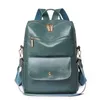 Factory sales ladies shoulder bag 4 colors simple Joker solid color leather backpack lightweight wear-resistant large capacity fashion travel backpacks 6722