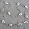 Kedjor Kvinnors 39 '' 16x21mm White Keshi Pearl Chain Necklace