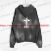 Heren Hoodies Sweatshirts Saint Michael Traanprint Hoodie Mannen Vrouwen 1 1 Beste kwaliteit Geknoopte oversized trui met capuchon T231121