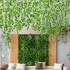 Decorative Flowers Artificial Plants Vines Wall HangingRattan Creeper Green Leaf Vine DIY Hanging Foliage Fake Leaves Home Decor