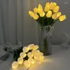 Dekorative Blumen 10/15 Stück künstliche Blumen Tulpen mit LED-Leuchten Tulpenstrauß Nachtlampe für Zuhause Hochzeit Tischdekoration Geburtstag