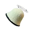 Wide Brim Hats Bucket Thick Lamb Fleece Dome Panama Basin Cap For Woman Girls Winter Warm Fisherman Hat Solid Color Windproof Fluffy Fur 231122