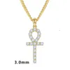 New Arrivals Best Sale Fine Jewelry Gold Plated S Sterling Sier 3Mm Moissanite Ankh Cross Pendant Necklace For Gifts