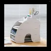キッチンストレージデスクトップファイルラック4層フォルダー分類仕上げホームオフィス教室用紙オーガナイザーホワイト