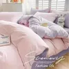 Bettwäsche-Sets INS sanfte rosa Rose Set für Mädchen weiche Bettlaken Kissenbezug Single Twin Full 200 x 230 cm Kawaii Bettbezug 231122